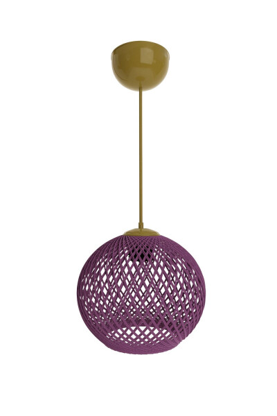 Balle Purple Pendant Ball Chandelier Gold Cable - 2