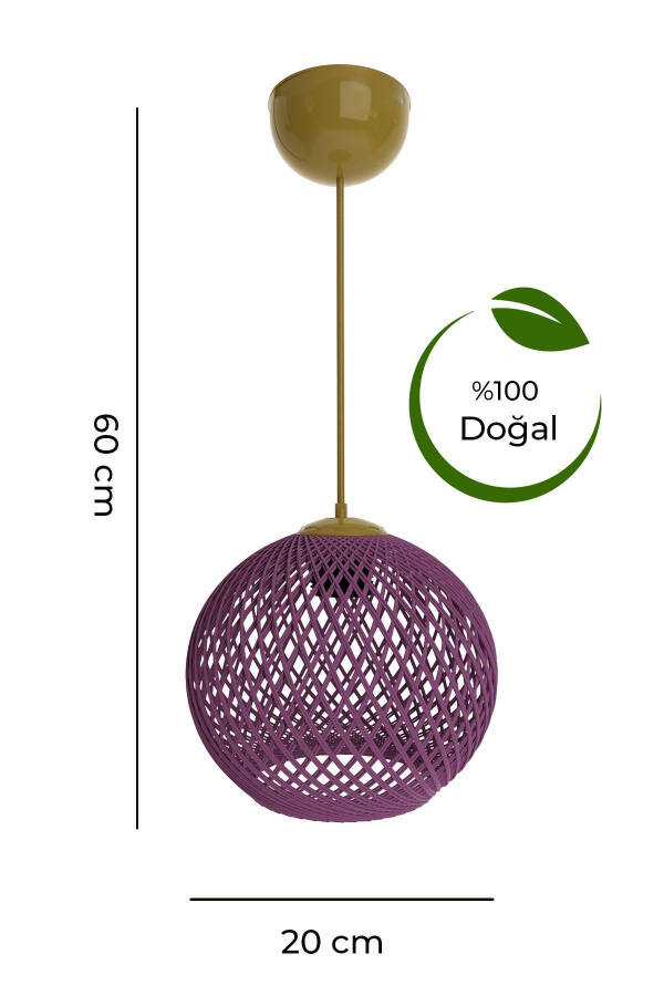 Balle Purple Pendant Ball Chandelier Gold Cable - 3