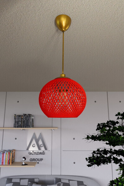 Balle Qizil Osilib Turgan To'p Chandelier Oltin Sim 