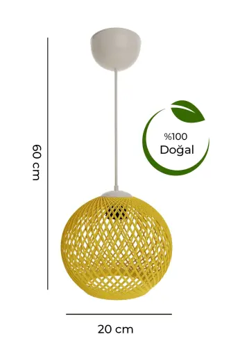 Balle Sarı Sarkıt Top Avize Beyaz Kablo-Sarı - GÖKDAĞ GROUP G G (1)