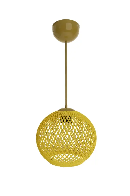 Balle Sarı Sarkıt Top Avize Gold Kablo - Sarı - 2