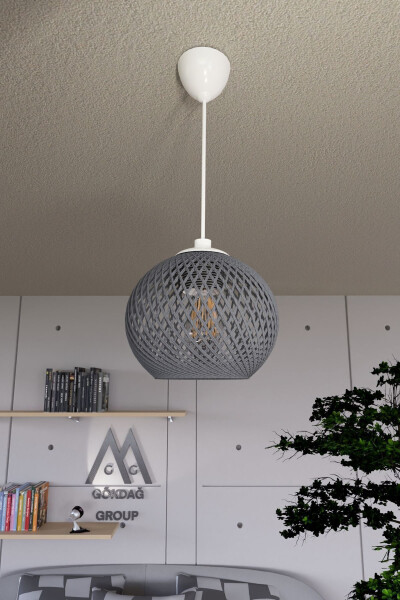 Balle Smoked Pendant Ball Chandelier White Cable 