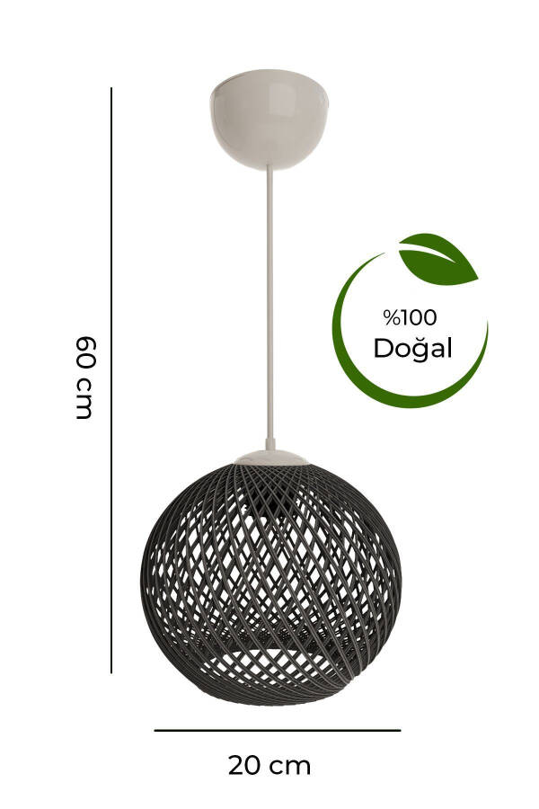 Balle Smoked Pendant Ball Chandelier White Cable - 3