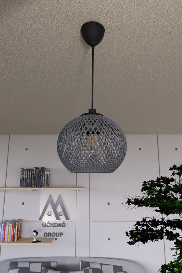 Balle Smoked Pendant Sphere Chandelier Black Cable - 1