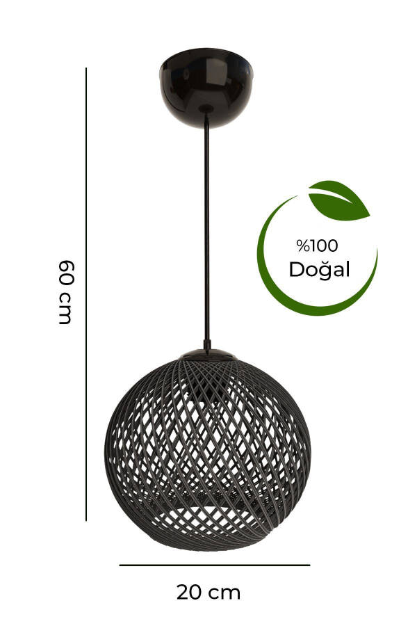 Balle Smoked Pendant Sphere Chandelier Black Cable - 3