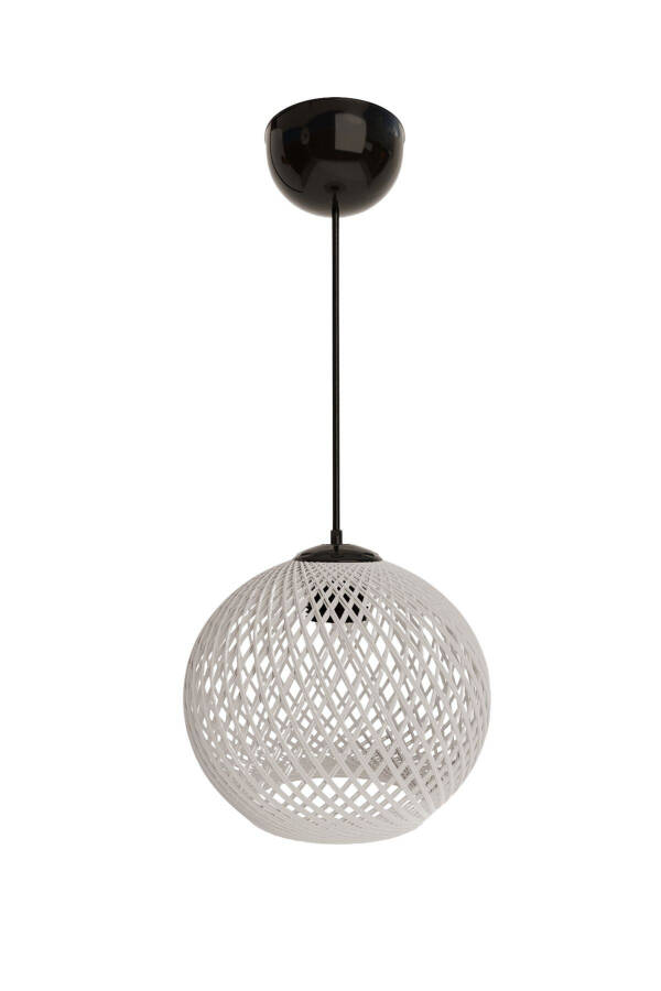 Balle White Pendant Ball Chandelier Black Cable - 3
