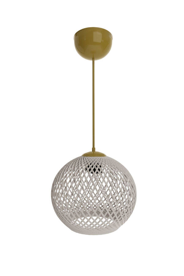 Balle White Pendant Ball Chandelier Gold Cable - 2