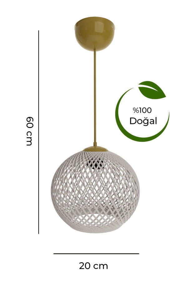 Balle White Pendant Ball Chandelier Gold Cable - 3