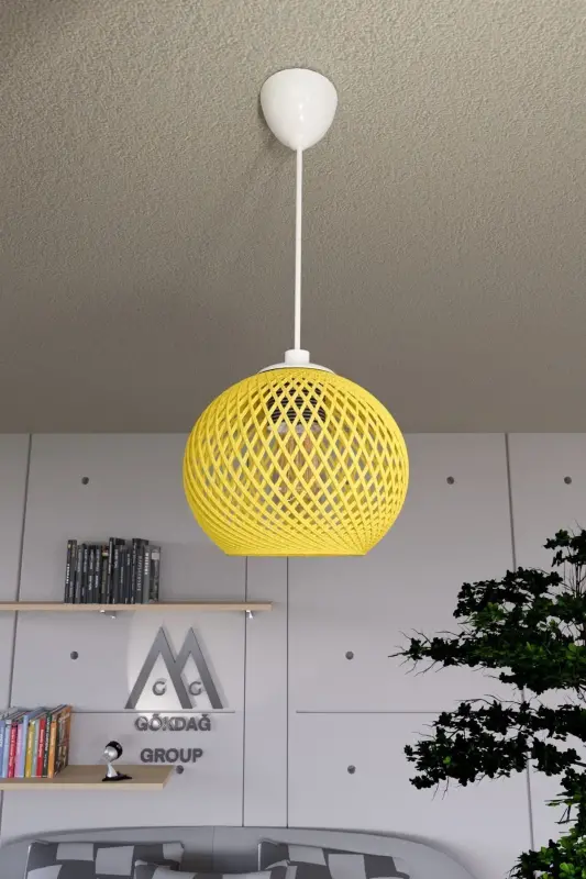 Balle Yellow Pendant Top Chandelier White Cable-Yellow - GÖKDAĞ GROUP G G