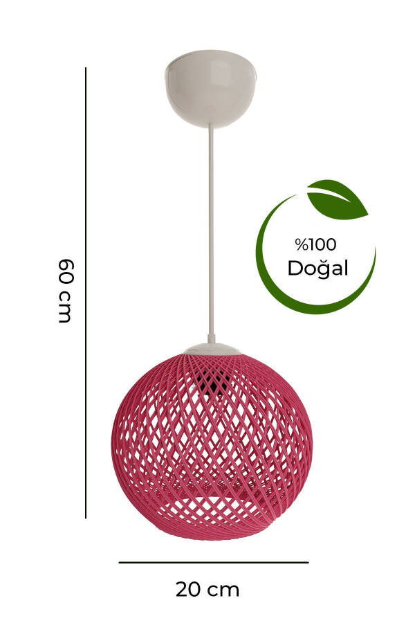 Ballerina Pink Hanging Ball Chandelier White Cable - 2