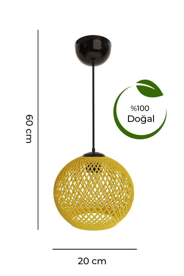 Ballet Yellow Pendant Ball Chandelier Black Cable - 3