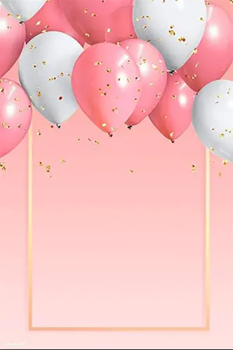 Balloon Pattern Gold Framed Digital Print Washable Non-Slip Base Pink Teen Girl Kids Room Rug - Candy Pink - PELANGI (1)