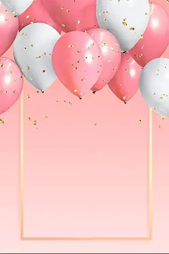 Balloon Pattern Gold Framed Digital Printing Washable Non-Slip Base Pink Teen Girl Kids Room Rug-Candy Pink - Modazone (1)