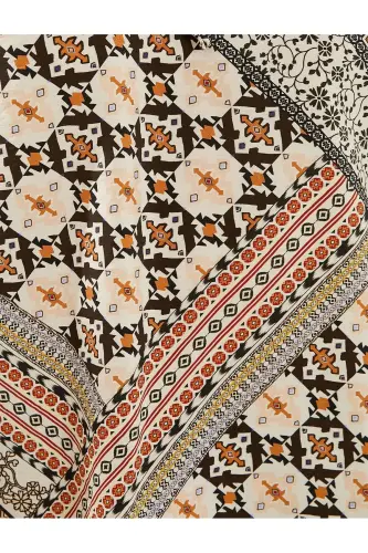Balloon Sleeve Blouse Ethnic Patterned Window Detailed Vis - 6