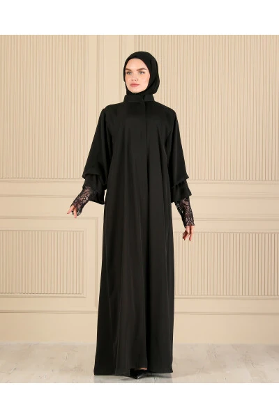 Balloon Sleeve Lace Ferace & Abaya - HALİL TÜRKER (1)