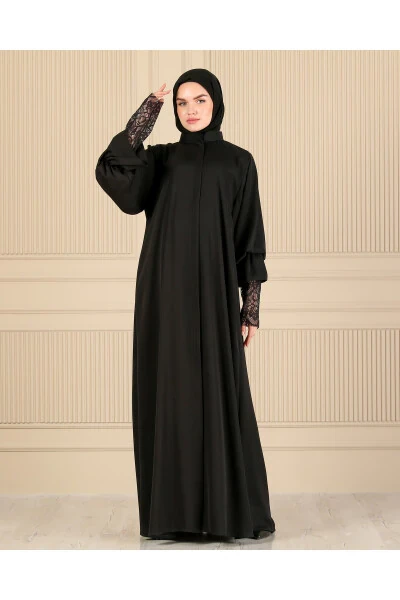 Balloon Sleeve Lace Ferace & Abaya - 3