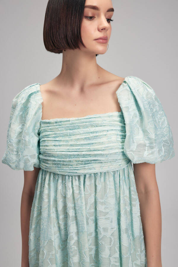 Balloon Sleeve Mini Dress - 2