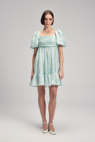 Balloon Sleeve Mini Dress - 3