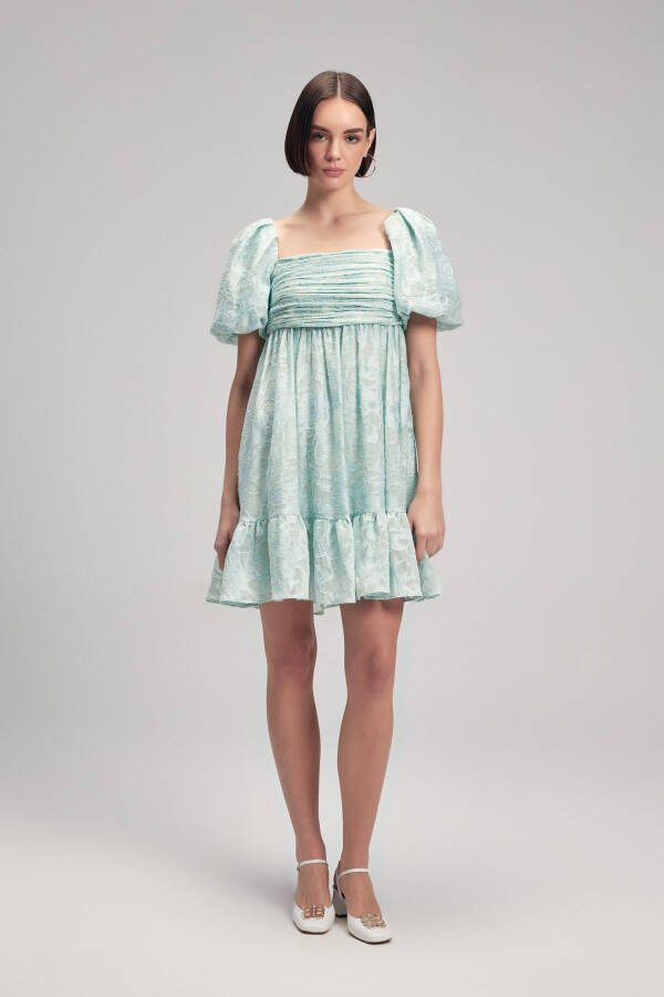 Balloon Sleeve Mini Dress - 3