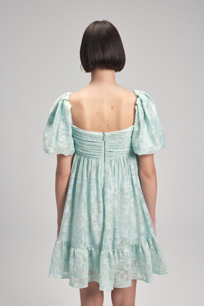 Balloon Sleeve Mini Dress - 6