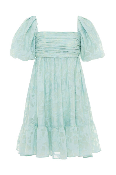 Balloon Sleeve Mini Dress - 7