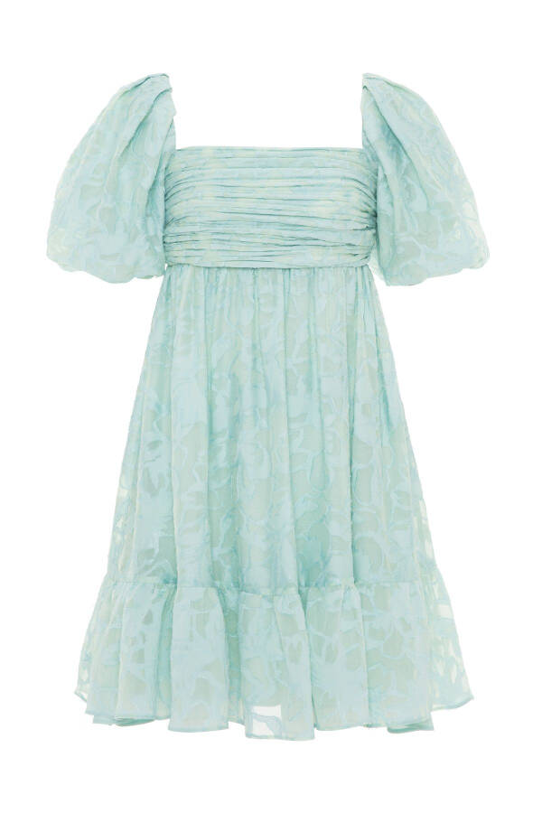 Balloon Sleeve Mini Dress - 7