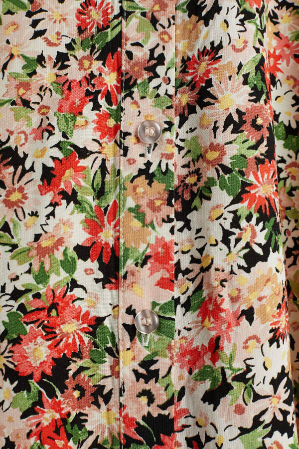 Balon Kollu Gömlek Elbise-Light pink/Floral - 6