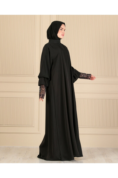 Balon yengli va dantelli Ferace & Abaya - 5