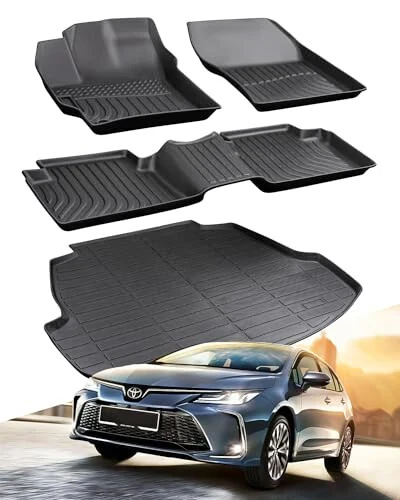 BAMACAR 2020-2025 2026 for Toyota Corolla Floor Mats Cargo Liner 4Pcs, All Weather for Corolla Car Mat tech, Automotive Trunk Carpet 2021 2022 2023, All Season Car Accessories (Not for Hatchback) - BAMACAR (1)