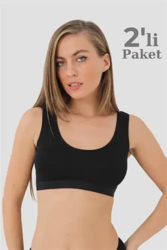 Bamboo 2-Pack Women's Padded Racerback Tank Top Black - 1