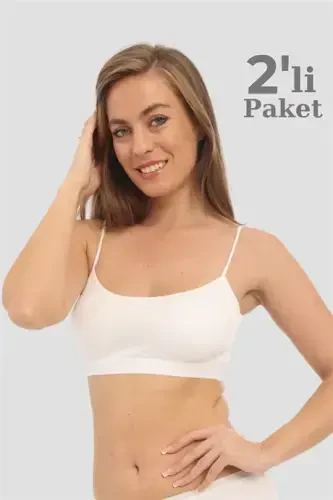 Bamboo 2-Pack Women's Padded Shelf Bra Cami Tank Top White - 1