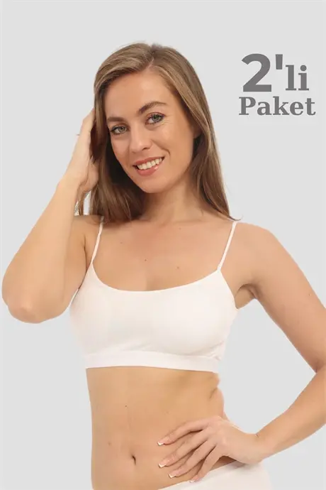 Bamboo 2-Pack Women's Padded Shelf Bra Cami Tank Top White - 1