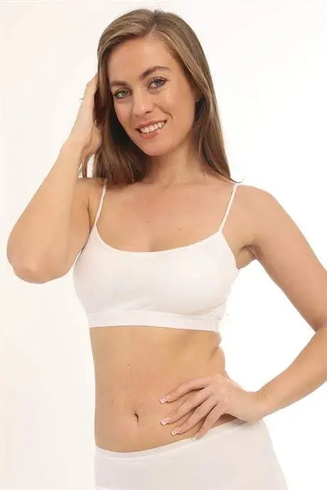 Bamboo 2-Pack Women's Padded Shelf Bra Cami Tank Top White - 6