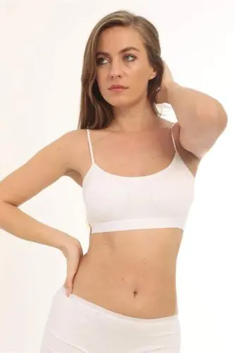 Bamboo 2-Pack Women's Padded Shelf Bra Cami Tank Top White - 8