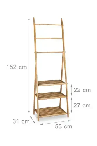 Bamboo 3 Tier Towel Rack Bathroom Organizer Towel Holder Organizer Db-0006 - 6