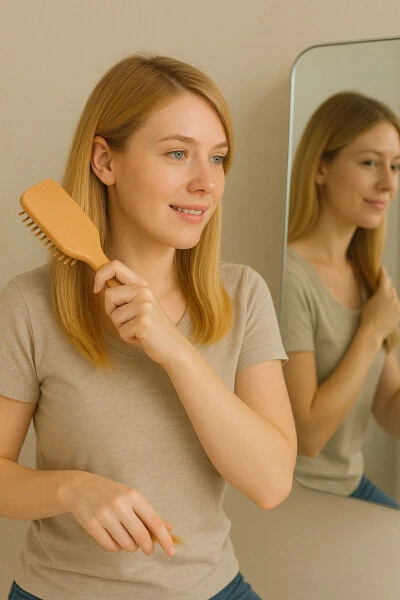 Bamboo Bristle Hair Brush - 6