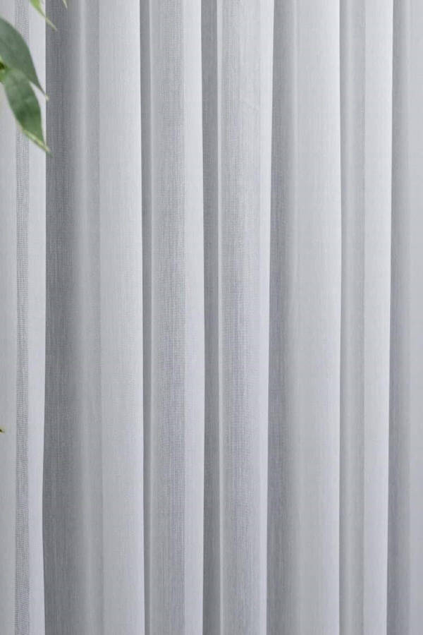 Bamboo Curtain with Ruffles, Wrinkle-Free, Ironless, Sheer Curtain, 1 to 3 Pleated - 5