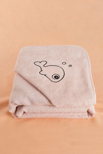 Bamboo Fish Embroidered Baby Towel Swaddle And Pouch Set - 5