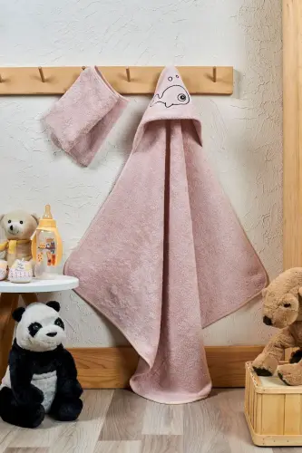 Bamboo Fish Embroidered Baby Towel Swaddle And Pouch Set - 6