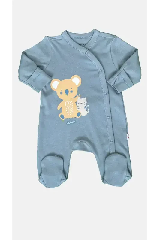 Bamboo Footed Baby Romper - Blue - 1