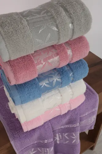 Bamboo Hand Towel 6 Pieces 50x90 Cm Soft Hand Towel - Multi-Color - GÖN EV TEKSTILI (1)