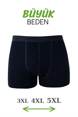 Bamboo Men's Plus Size Boxer Trunks Navy 10 Pack - BÜYÜKBEDENIZ (1)