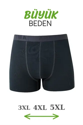 Bambu Erkek Büyük Beden Boxer Füme 10'lu Paket - BÜYÜKBEDENIZ (1)