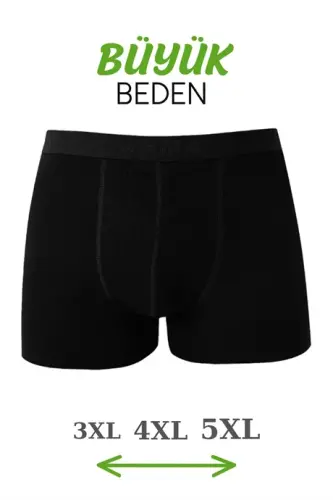 Bambu Erkek Büyük Beden Boxer Siyah 10'lu Paket - BÜYÜKBEDENIZ (1)