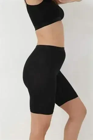 Bambu Kadın Siyah Diz Üstü Tayt - 5
