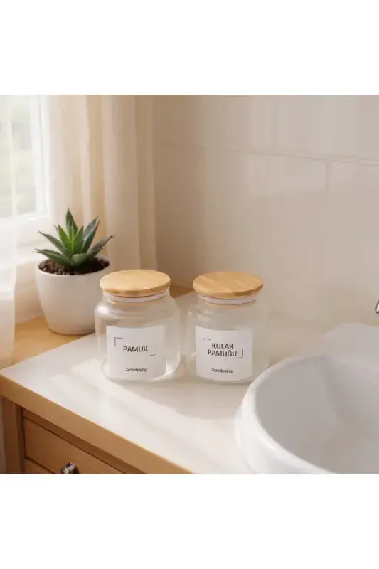 Bambu Kapak Cam Kulak Pamuğu Ve Pamukluk 500ml - 2