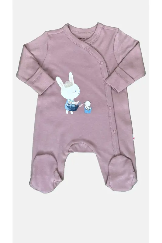 Bambu Patikli Bebek Tulumu - Pembe - MOTHER LOVE