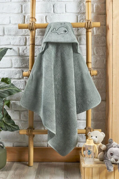 Bambuk baliq naqshli chaqaloq sochiq, o'rash va xalta to'plami - 3