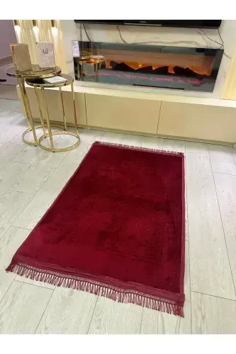 Bambuk Yuzasi To'quv Taglik Sajda Qalin Tizza Og'ritmaydigan Yumshoq Mashinada Yuviladigan Sajda-Qizil - 1