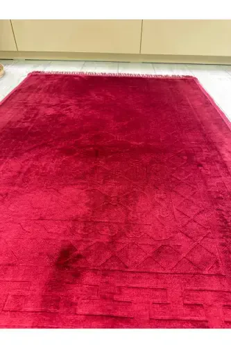 Bambuk Yuzasi To'quv Taglik Sajda Qalin Tizza Og'ritmaydigan Yumshoq Mashinada Yuviladigan Sajda-Qizil - 4